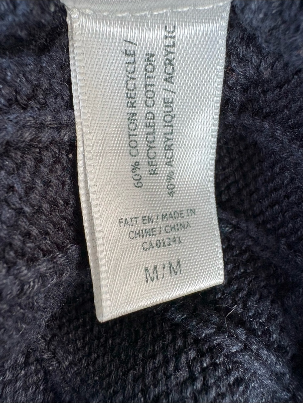 Black Cable Knit Crewneck Sweater Medium Cotton Blend Classic Preppy Women's M - Picture 6 of 6